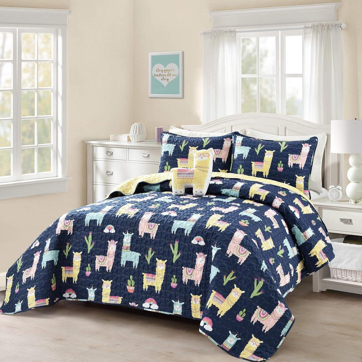 Omkeerbare Dekbedset voor de Kinderkamer - Full Queen - Marineblauw