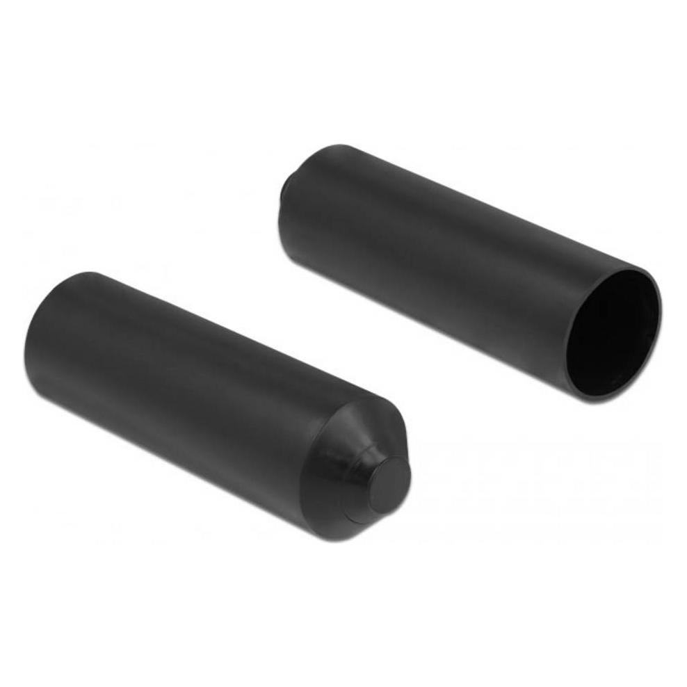 Delock Endkappen mit Innenkleber 80x25mm 2 Stück schwarz (19841)