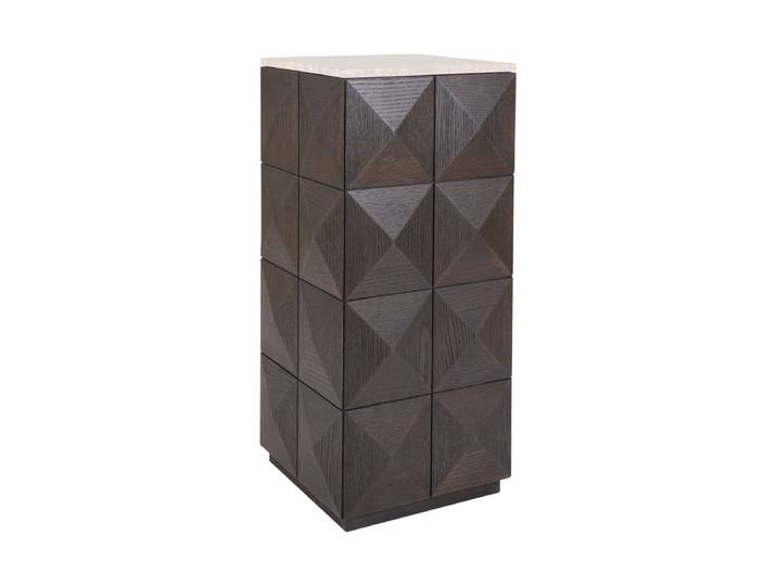 Design Deko- und Blumensäule „Claremont“ mit Marmorplatte Braun Richmond Interiors