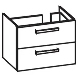 Artiqua 412 Waschtischunterschrank für Connect Space E1327 Becken rechts, Graphit Struktur quer, 412 412-WU2L-I58-7070-401