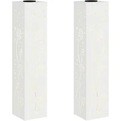 vidaXL Solar LED Weg Licht 2 pcs Weiß Kalt gewalzter Stahl