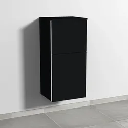 Sanipa Mittelschrank „3way“ 400 × 850 × 345 mm Anschlag rechts, in Schwarz (matt), Anschlag rechts