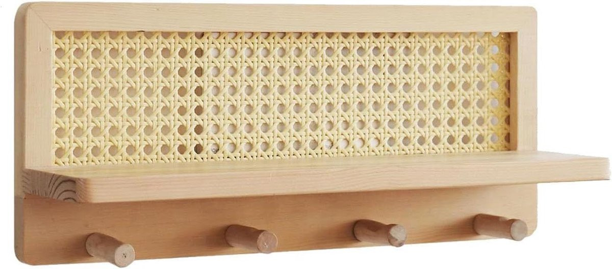 Natuurlijke Wandplank Rotan - Hangende Decoratieve Plank - 398 cm