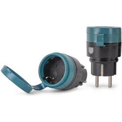 Entac, Steckdose, Ferngesteuert Aussensteckdose 2er Set schwarz IP44