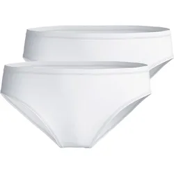 CALIDA Damen Slip 2er Pack - Sleek Skin, Brief, einfarbig Weiß / L (48/50)