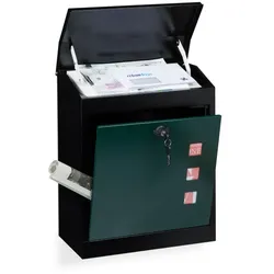 Relaxdays Briefkasten groß Grün,Schwarz