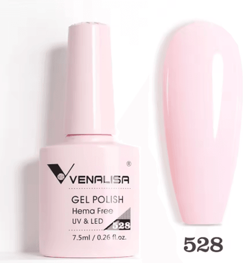 Inspire Picks Venalisa HEMA And TPO Free Glitter Gel Nail Polish Jelly Pink Nude Collection 528 Hemafree