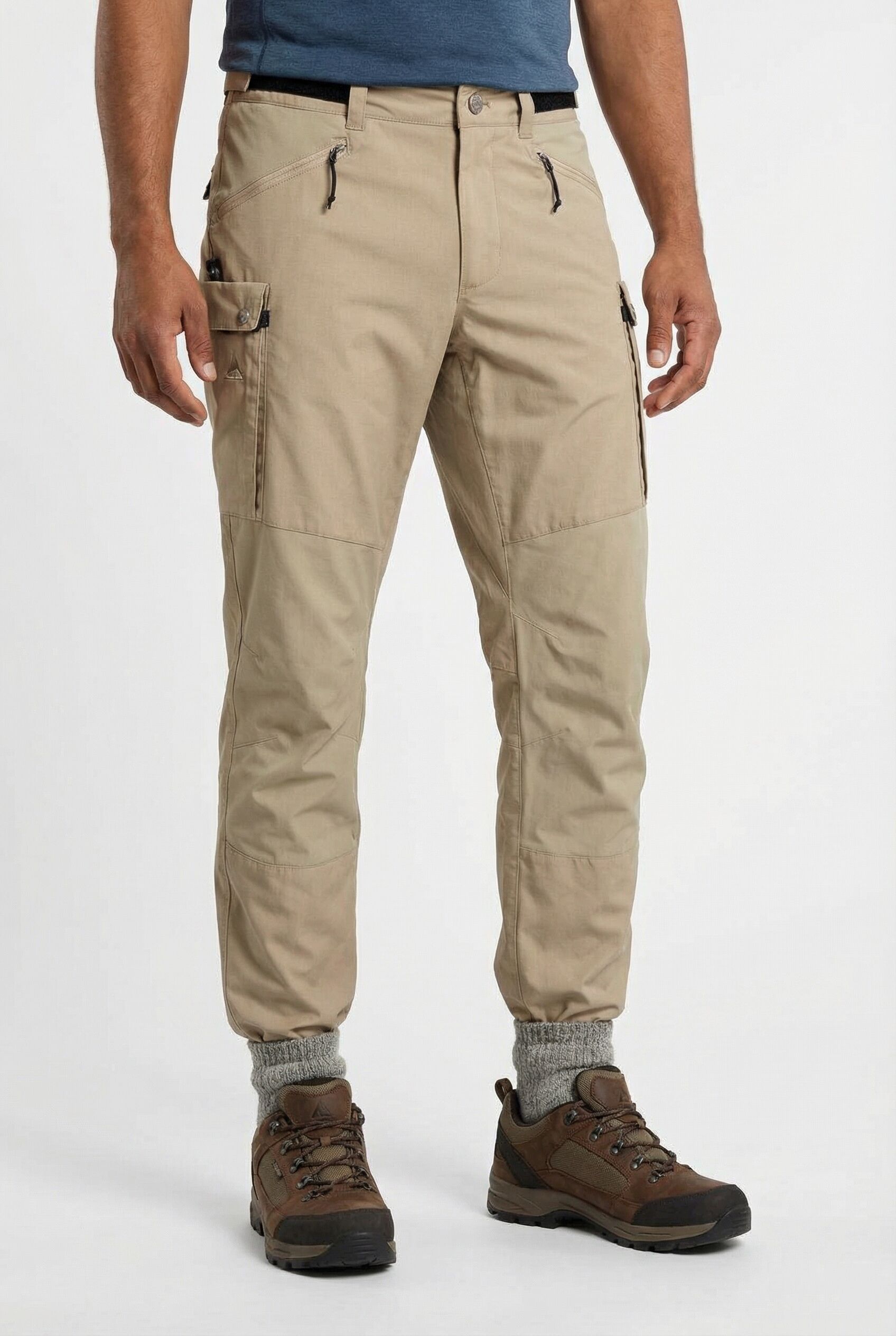 Trekkinghose SCHÖFFEL "Pants Style Maghera MEN", Herren, Gr. 56, N-Gr, beige (brandon beige), Obermaterial: 65% Polyester, 35% Baumwolle, Hosen Trekkinghose, mit Cargo-Taschen, für Trekking, sportlicher Stil brandon beige 56, N-Gr
