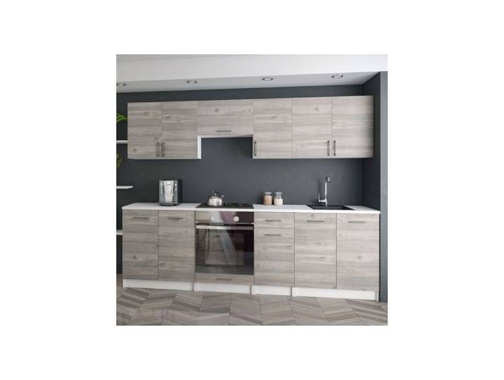 Cuisine leco 240 chêne nelson plan de travail blanc