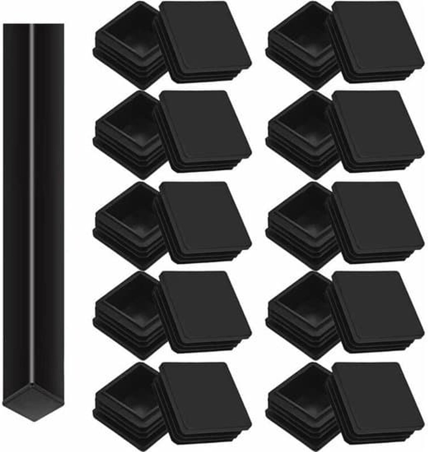 20 stuks Vierkante plastic pootdoppen voor meubels - Meubelbeschermers - 40 x 40 mm