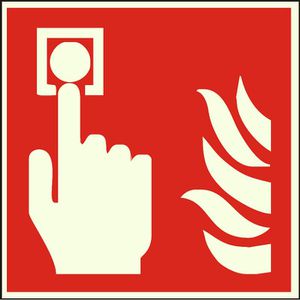 Abtec Hinweisschild ISO 7010 F005, Kunststoff, 15 x 15 cm, Brandschutz, Brandmelder