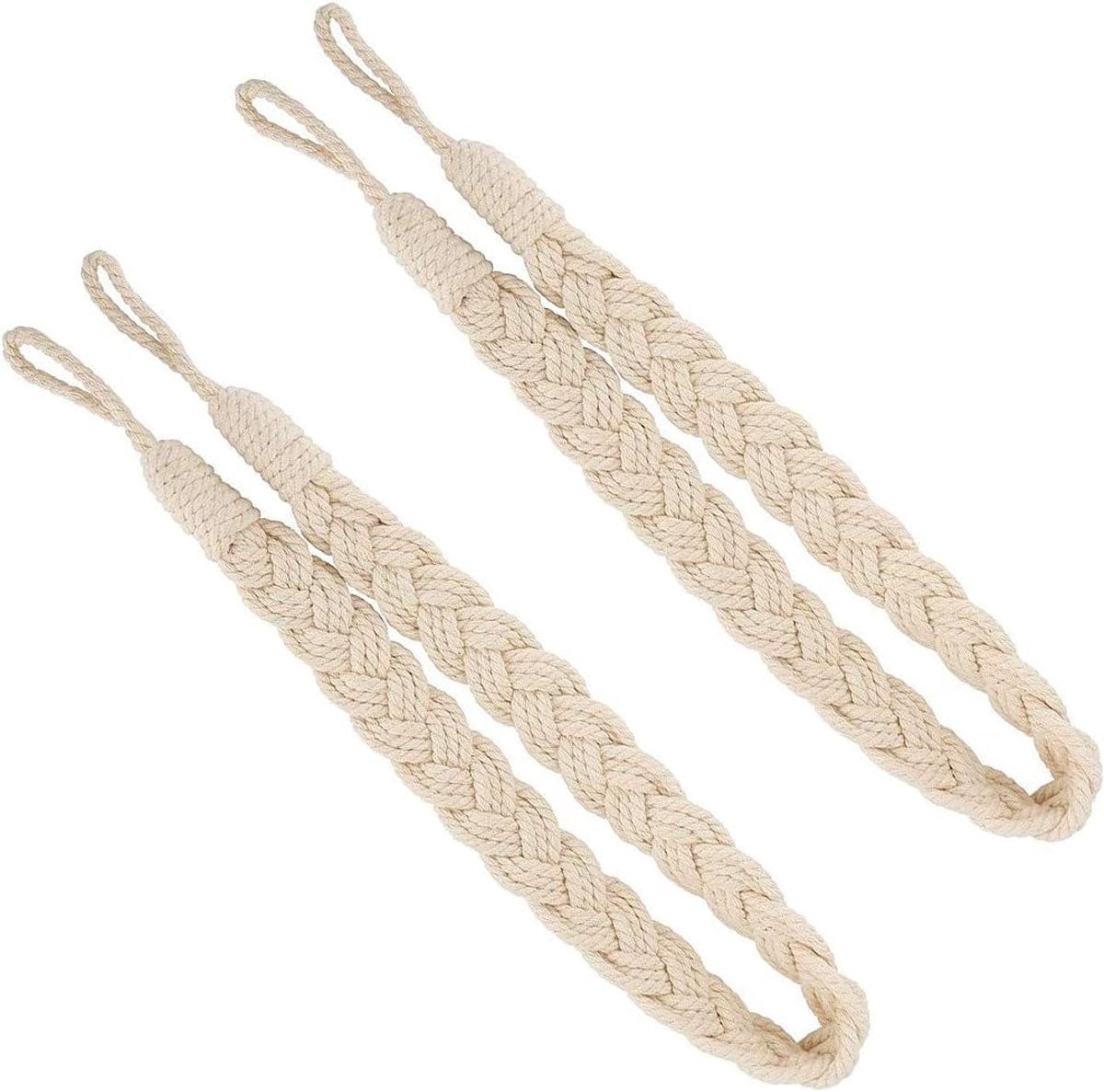 Handgeweven katoenen gordijn touw tiebacks - 2 stuks - Beige