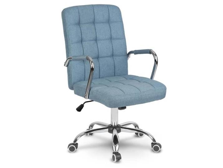Chaise de bureau en tissu - JANSPORT - Benton+ - Bleu - Ergonomique - Dossier inclinable - Hauteur réglable