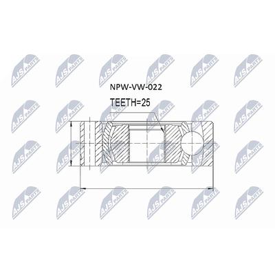 Nty Gelenk, Längswelle [Hersteller-Nr. NPW-WW-022] für Audi, VW