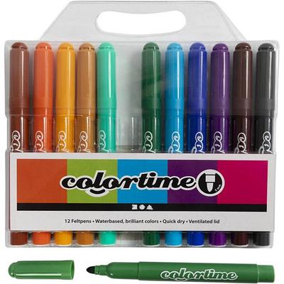 Creativ Company Colortime Marker, Strichstärke 5 mm, Zusätzliche Farben, 12 Stk