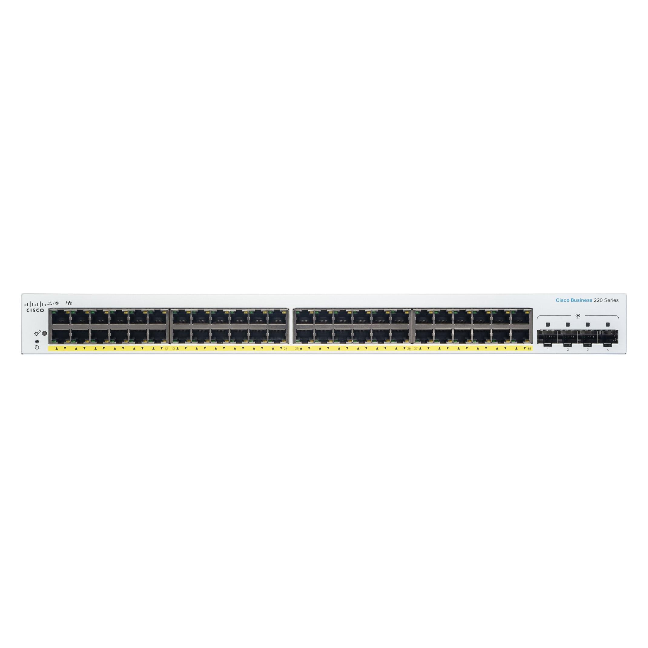 Cisco switch CBS220-48P-4G (48xGbE,4xSFP,48xPoE+,382W) - REFRESH (48 Ports) (CBS220-48P-4G-EU-RF)