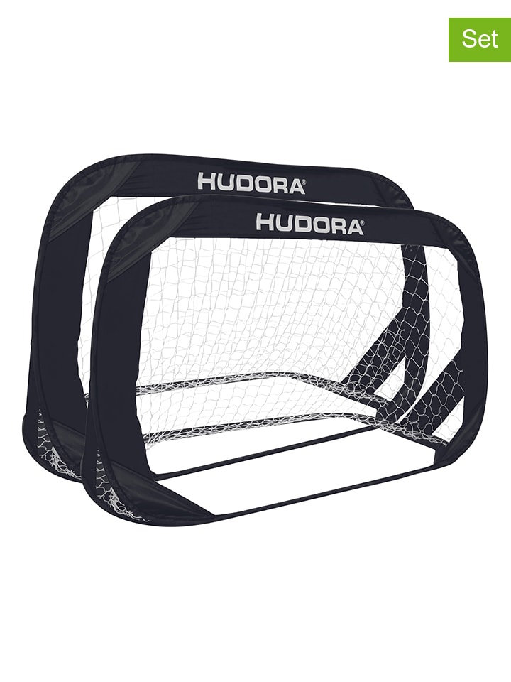 Hudora 2er-Set: Fußballtor "Pop Up" in Schwarz - ab 4 Jahren - onesize