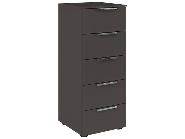 Rauch Möbel Kommode, Graphitfarben, Chromfarben, Kunststoff, 5 Schublade(n) Schubladen, 40x100x42 cm, Blauer Engel, BQ - Bündnis für Qualität, Kleinmöbel, Kommoden, Kommoden