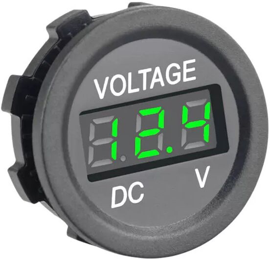 INF Fahrzeugmontiertes Voltmeter Schwarz+Grasfarbe