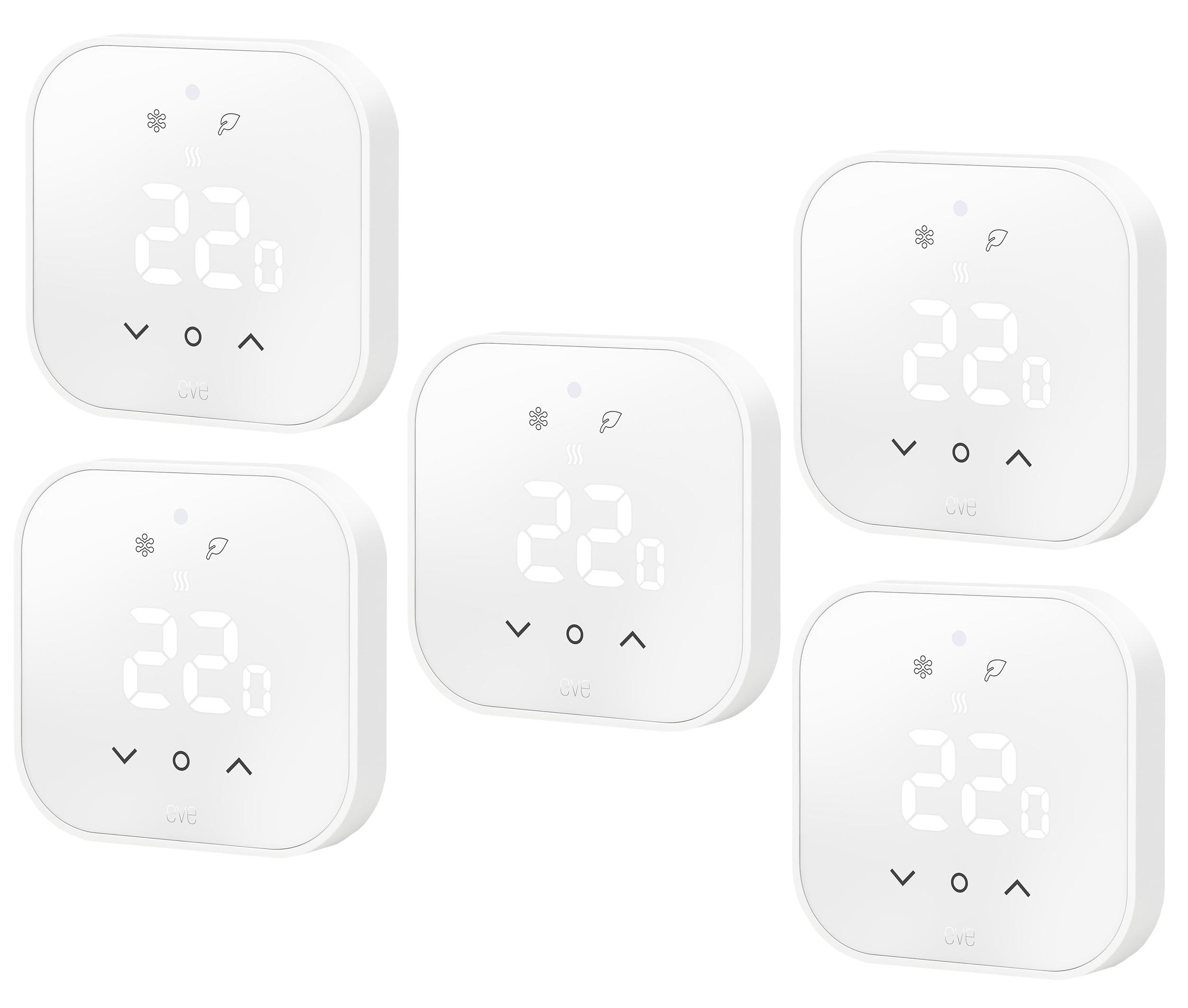 Eve Systems Eve Thermostat - Smartes Thermostat (Matter) für Fußbodenheizung 3er Pack 5C44-075x5