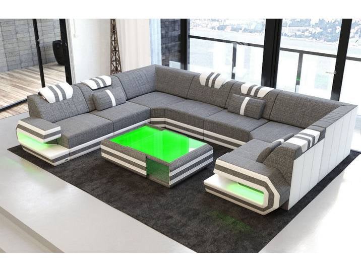 Wohnlandschaft Ragusa U-Form aus Stoff