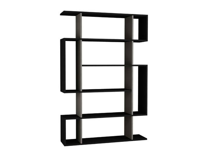 Bibliothèque contemporaine 5 niveaux décor noir / gris