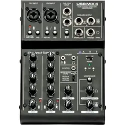 ART Audio Art USBMix4 USB-Mischpult 4 Kanal Mixer, Mischpult, Schwarz