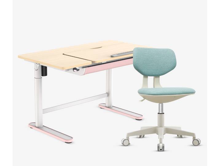 Elektrischer Kinderschreibtisch + Kinderschreibtischstuhl Set Rose Blau