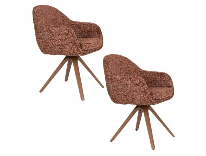 Housecraft living Batoul Esszimmerstuhl mit Armlehnen Terrakotta/Rot - 2 er Set