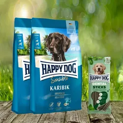 Happy Dog Supreme Karibik 2 x 11 kg + Happy Dog Dental Sticks *geschenkt*