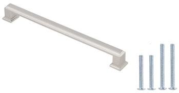 Kingsman Hardware Contemporary Modern Series Brushed Nickel Solid Zinc Alloy Cabinet Pull Handle Pack of 10 - Silver