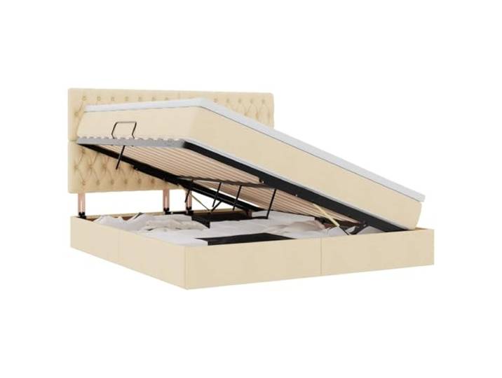 KKgypkn Stauraumbett mit LED-Beleuchtung und Matratze 180 x 200 cm, Polyester, hydraulisches Liftsystem