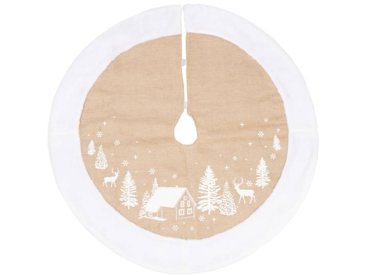 Abdeckung für Weihnachtsbäume, braun und weiß