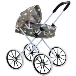 Lean Toys Leantoys Puppenwagen grosse Räder grau 60cm