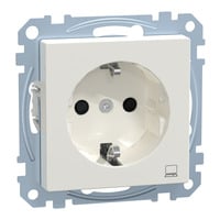 Schutzkontaktsteckdose SCHUKO mit erhöhtem Berührungsschutz und Einbaumaß 73x73x32 mm weiß (glänzend), Retail