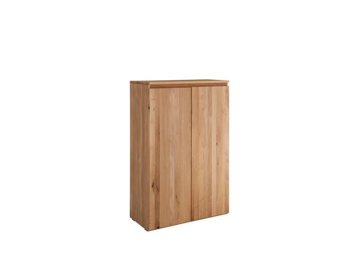 Linea Natura Highboard, Eichefarben, Holz, Asteiche, massiv, 2 Fächer, 80x121x39 cm, erweiterbar, Beimöbel erhältlich, stehend, Büromöbel, Büromöbelset, Büromöbelserien