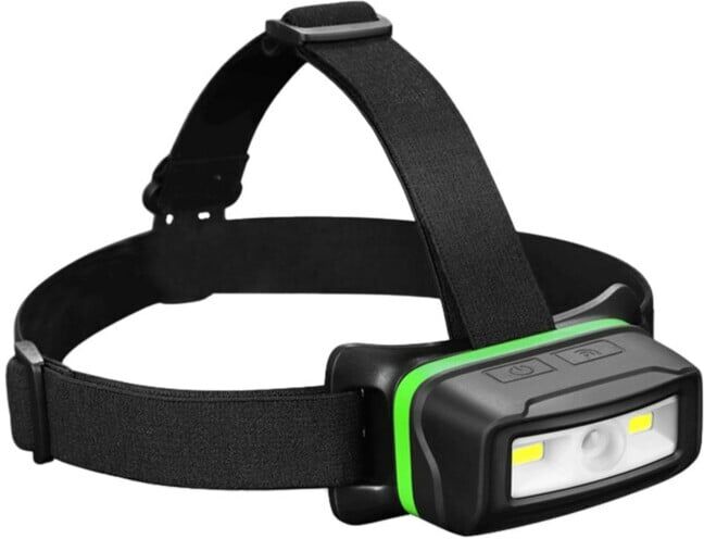 STIER Lampe frontale COB 500Lm LED multiple avec détecteur de mouvement et sangle antidérapante ; LENA LIGHTING (334498)