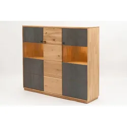 Boegner Highboard Alexandra Holz Wildeiche Bianco