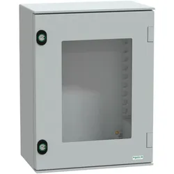 Schneider Electric NSYPLM43TG PanelSeT PLM Polyestergehäuse - Wandmontage, transparente Tür, ohne MP H430xB330xT200mm IP66, IK10, RAL 7035