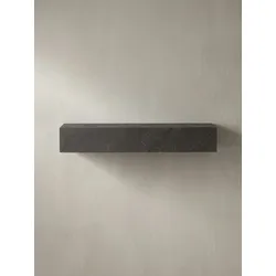 Wandregal Mango Massivholz Steinoptik Rechteckig Modern, Grau 60x20x10 cm