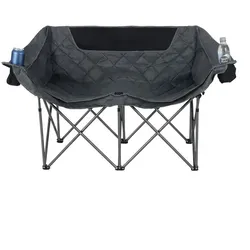 Relaxdays Camping Bank für 2 Personen Grau,Schwarz
