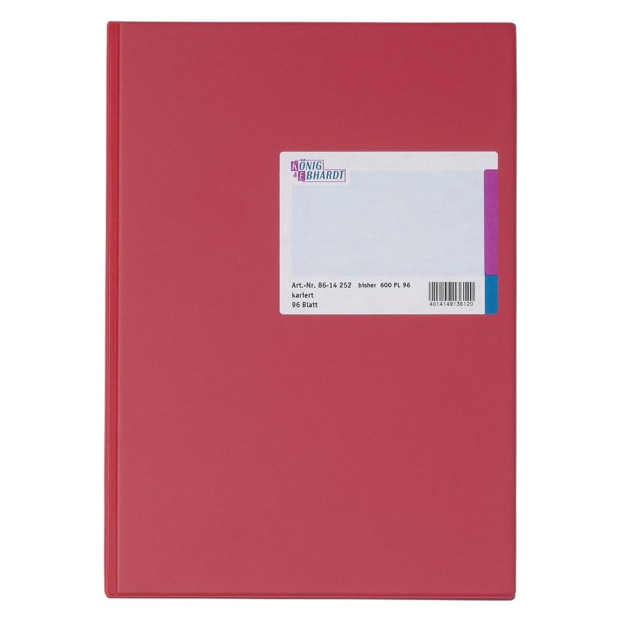 König & Ebhardt Kladde DIN A4 kariert rot 96 Bl. (A4, Kariert, Weicher Einband) (112101302)