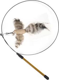 Inspire Curations FlutterChase Interactive Feather Bird Wand Toy For Cats c handheld