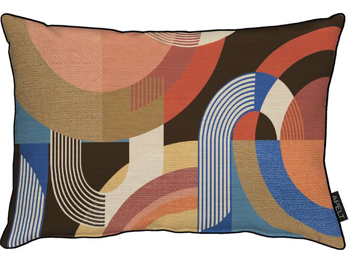 Dekokissen APELT Arco Gr. 1, bunt (blau, bunt, gemustert), B:35cm H:5cm L:50cm, Polyester, Dekokissen_Sitzkissen_Kissenhüllen, Dekokissen