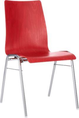 Formschalenstuhl 720, Sitzschalenform konisch, rot