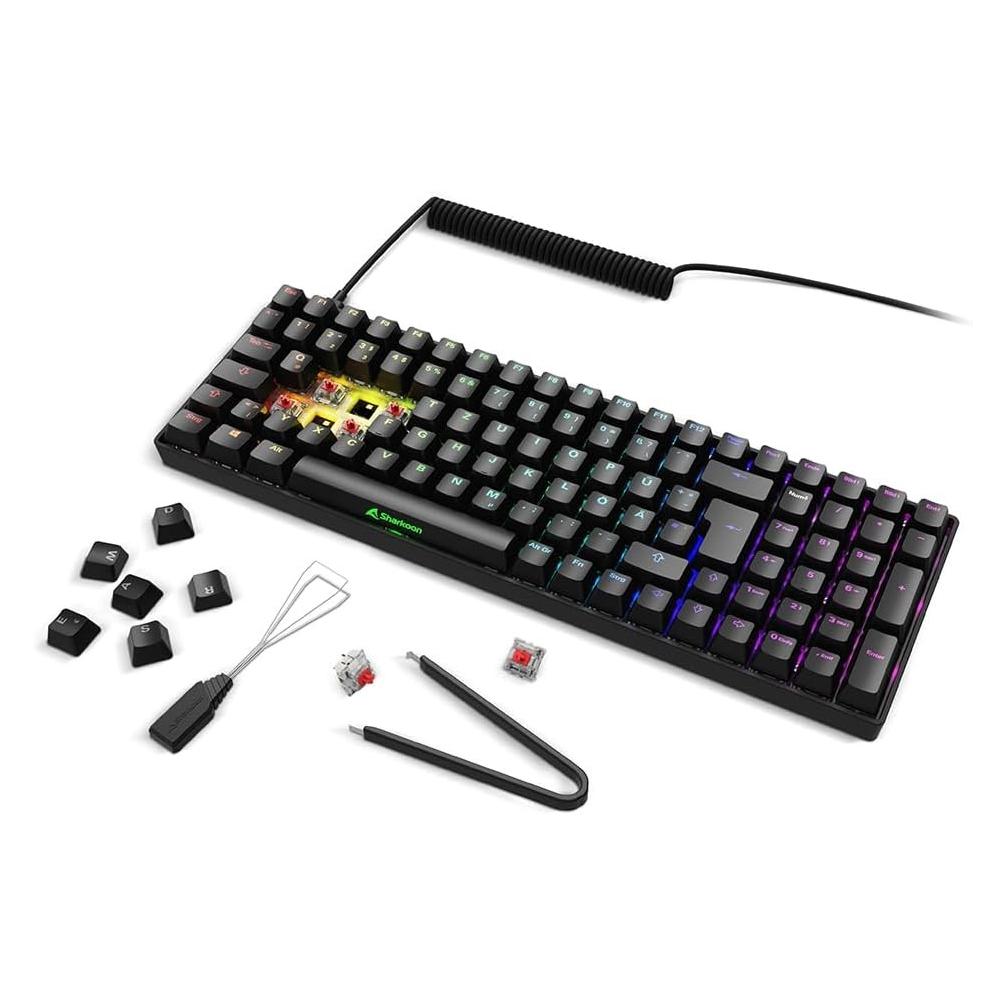 Sharkoon SGK50 S2 bk Gateron Red DE (DE, Kabelgebunden, Kabellos) (4044951040803)