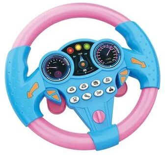 Inspire Select Infant Musical Steering Wheel Toy For Stroller & Car Light Up Early Learning Driving Toy With Sounds blue