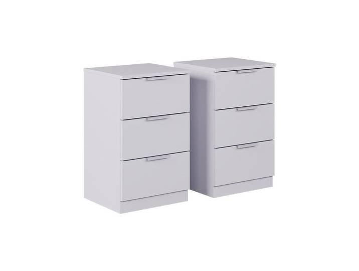Vicco Nachttisch Fino Weiß mit Schubladen, Holzwerkstoff, Rechteckig, 37.6x61.8x35 cm, Schlafzimmer, Nachttische