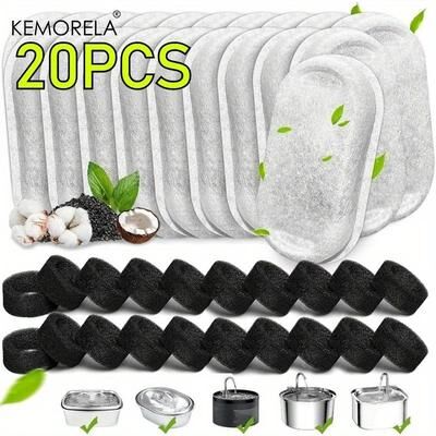 Inspired Living 20PCS Cat Water Fountain Activated Carbon Sponge Filter Refills 20PCS Cat Water Fountain Activated Carbon Sponge Filter Refills