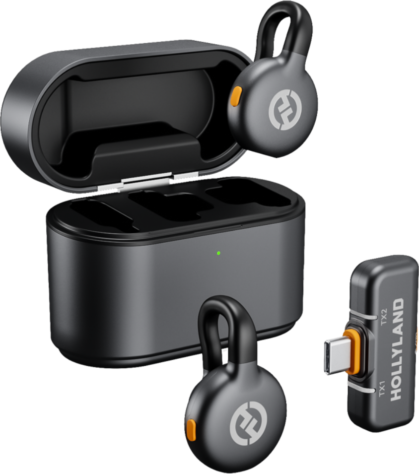 Hollyland LARK M2S Duo Trådløs Lavalier Mikrofon med USB-C Plug - Space Grey